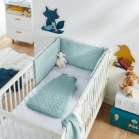 Бортик Для кроватки из хлопчатобумажной газовой ткани с принтом звезды единый размер синий LA REDOUTE COLLECTIONS  фото, kupilegko.ru